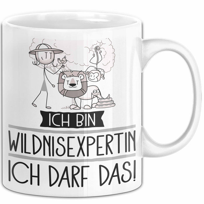 Geschenk für Wildnisexpertin Tasse Lustige Geschenkidee Geburtstag Ich Bin Wildnisexpertin Ich Darf Das Weiß Trendation