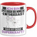 Pferderennen-Enthusiast Tasse Geschenk für Pferderennen-Enthusiast Geburtstag Lustiger Spruch Kaffee-Becher Was Ist Deine Superkraft Rot Trendation