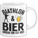 Biathlon Tasse Geschenk Wintersport Geschenke Biathlon Und Bier Darum Bin Ich Hier Ski Skifahrer Weiß Trendation