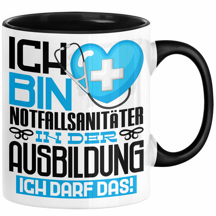Notfallsanitäter Ausbildung Tasse Geschenk Ich Bin Notfallsanitäter In Der Ausbildung Ich Darf Das Geschenkidee Spruch Schwarz Trendation
