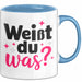 Big Sister Ältere Geschwister Schwestern Tasse Becher Geschenk Lustige Geschenkidee Spruch Weißt Du Was Blau Trendation