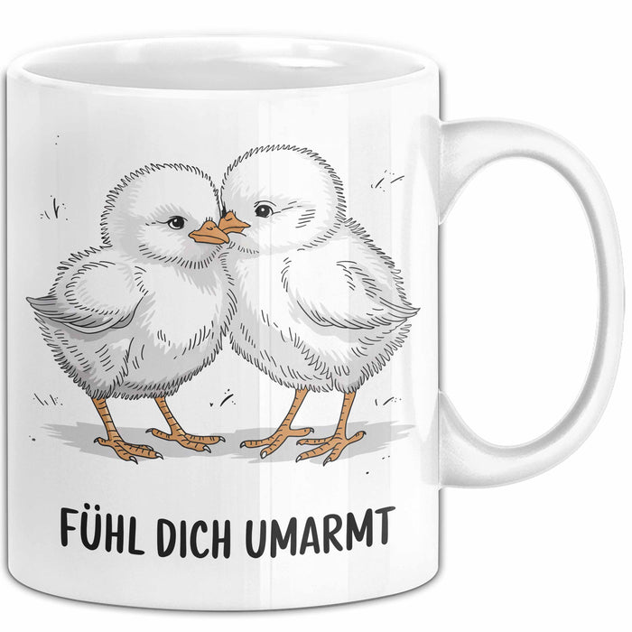 Motivierend Inspirierend Tasse Geschenk Lustige Geschenkidee Spruch Fühl Dich Umarmt Weiß Trendation