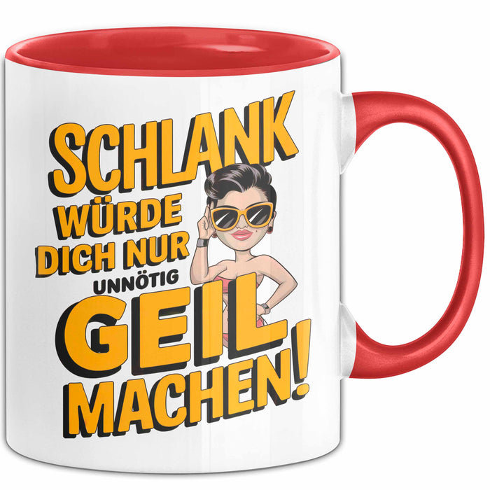 Sarkasmus Tasse Geschenkidee Wenn Ich Schlank Wäre Rot Trendation