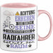 Radfahrer Geschenk Tasse Lustiger Spruch Erheben Sie Sich Der Radfahrer Betritt den Raum Rosa Trendation