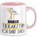 Geschenk für Tierärztin Tasse Lustige Geschenkidee Geburtstag Ich Bin Tierärztin Ich Darf Das Rosa Trendation