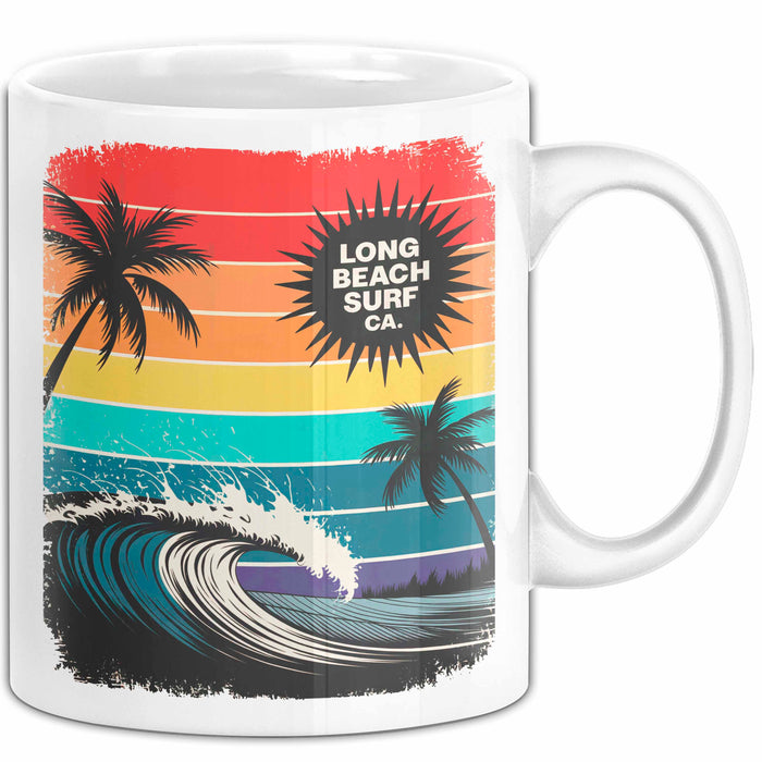 Los Angeles LA Kalifornien USA Tasse Geschenk Lustige Geschenkidee Spruch Retro Surfen Weiß Trendation