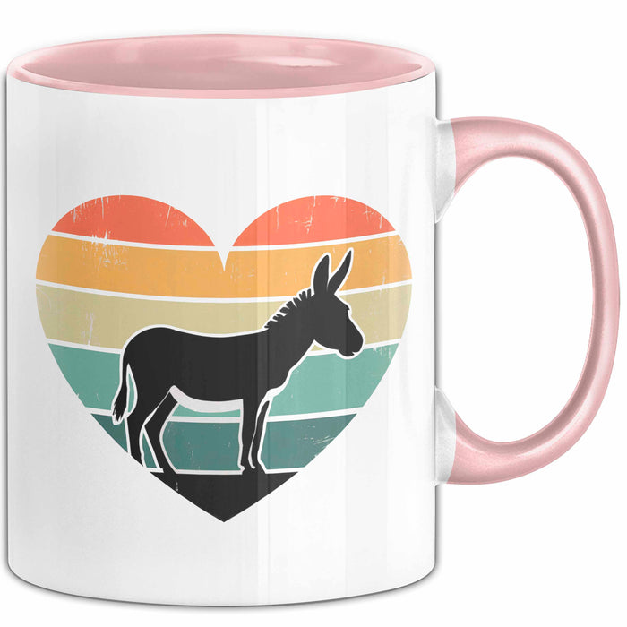 Eselbauer Esel Tier Retro Tasse Geschenk Lustige Geschenkidee Spruch Rosa Trendation