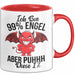 Engel Teufel Tasse Geschenk Lustige Geschenkidee Spruch Ich Bin 99% Engel Rot Trendation
