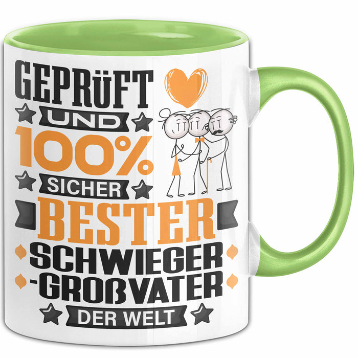 Schwiegergroßvater Geschenk Lustiger Spruch für Schwiegergroßvater Geschenkidee Bester Schwiegergroßvater Der Welt Grün Trendation