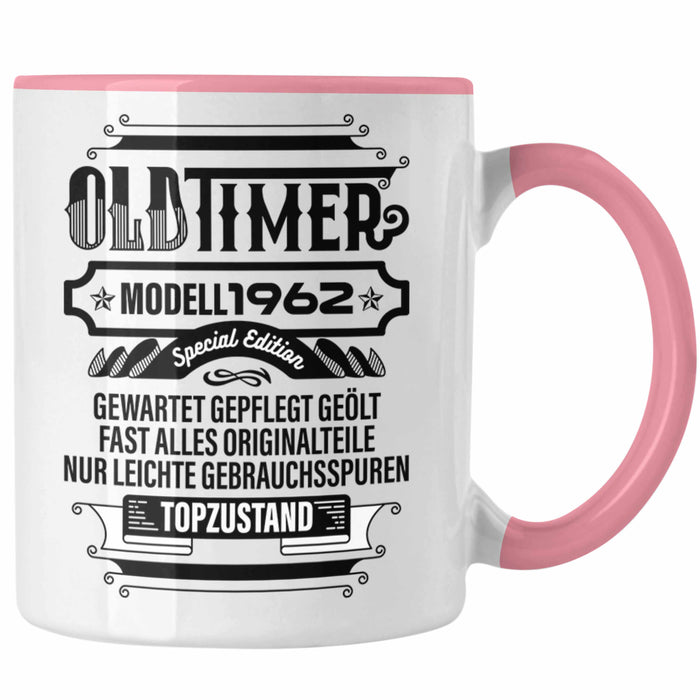 TRENDATION 60. Geburtstag Tasse Frau Mann Geschenk 60er Geschenkidee 60 Mutter Vater Rosa Trendation