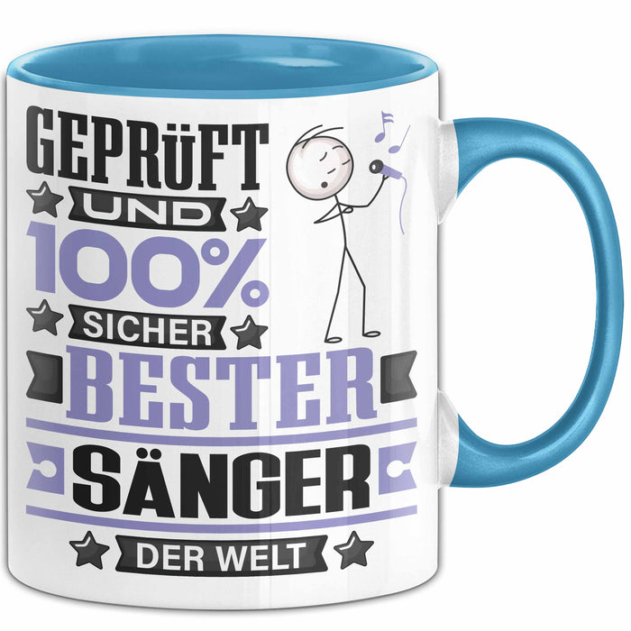 Sänger Geschenk Lustiger Spruch für Sänger Geschenkidee Bester Sänger Der Welt Blau Trendation