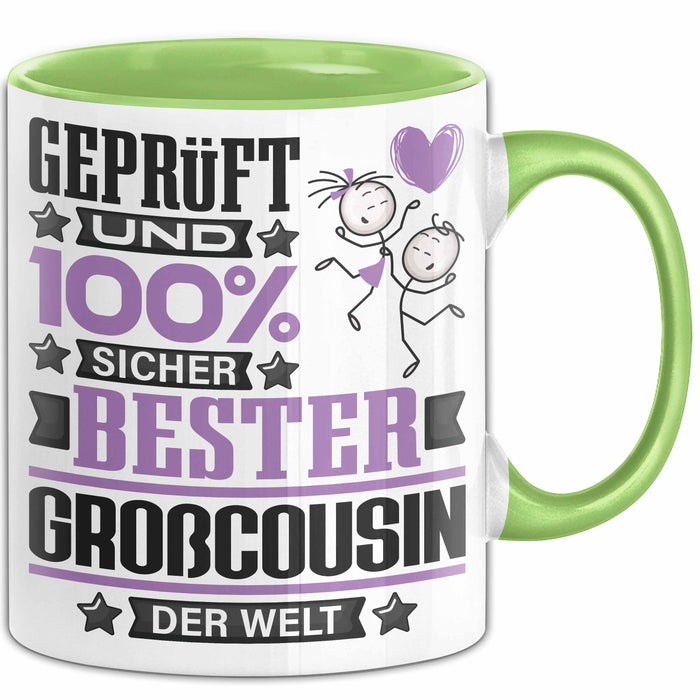 Großcousin Geschenk Lustiger Spruch für Großcousin Geschenkidee Bester Großcousin Der Welt Grün Trendation