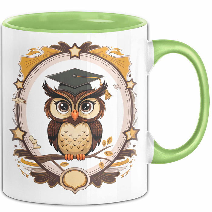 Eulenliebhaber Tasse Geschenkidee für Nachtwesen Fans Grün Trendation