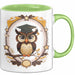 Eulenliebhaber Tasse Geschenkidee für Nachtwesen Fans Grün Trendation