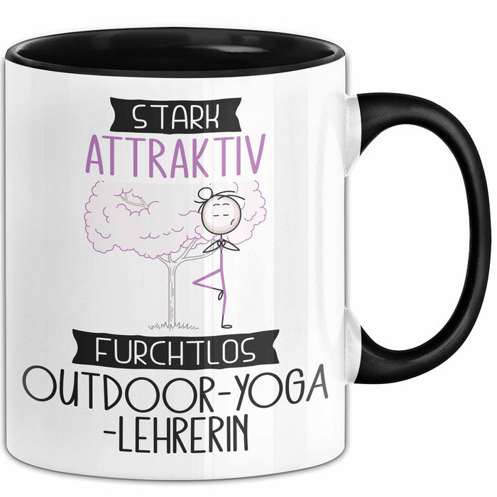 Outdoor-Yoga-Lehrerin Tasse Geschenk Becher Stark Attraktiv Furchtlos Outdoor-Yoga-Lehrerin Lustige Geschenkidee Trendation