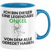 Onkel Geschenk Tasse Lustige Geschenkidee Geburtstag für Onkel Ich Bin Dieser Legendäre Onkel Von Dem Alle Geredet Haben Kaffee-Becher Blau Trendation