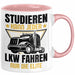 LKW Fahrer Geschenk Tasse Lastkraftwagen-Fahrer Geschenkidee Lustiger Spruch Kaffee-Becher Studieren Kann Jeder LKW Fahren Nur Die ELite Rosa Trendation