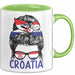 Croatia Tasse Geschenk Für Kroatische Frau Heimat Kroatien Kaffee-Becher Geschenkidee Grün Trendation
