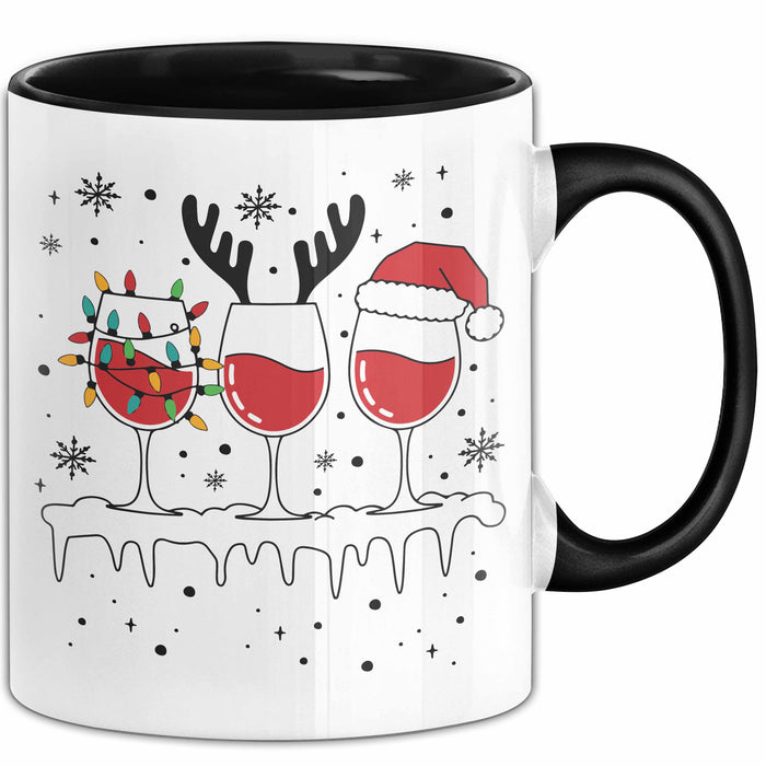 Wein-Trinker Geschenk Weihnachten Rotwein Geschenkidee Weintrinkerin Grafik Kaffee-Becher Trendation