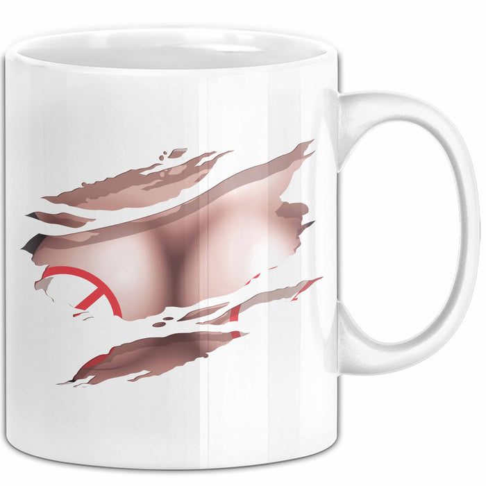 FSK18+ Tasse Geschenk Brüste Grafik Lustiger Spruch Humor Geschenkidee Weiß Trendation