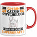 Katzenpsychologe Tasse Geschenk für Katzenpsychologe Geburtstag Lustiger Spruch Kaffee-Becher Was Ist Deine Superkraft Rot Trendation