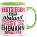 Lustige Tasse Geschenk Testsieger Mit Bester Ehemann Der Welt Spruch Grün Trendation