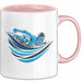 Schwimm Enthusiast Tasse Geschenkidee für Poolliebhaber Rosa Trendation