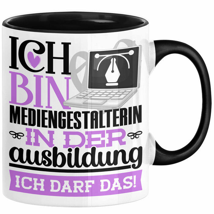 Mediengestalterin Ausbildung Start Geschenk Tasse Ich Bin Mediengestalterin In Der Ausbildung Ich Darf Das Kaffee-Becher Geschenkidee Schwarz Trendation