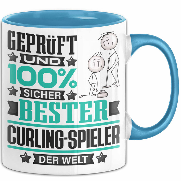 Curling-Spieler Geschenk Lustiger Spruch für Curling-Spieler Geschenkidee Bester Curling-Spieler Der Welt Blau Trendation