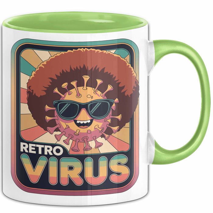 Computerprogrammierer Softwareingenieur Tasse Geschenk Lustige Geschenkidee Spruch Retro Virus Grün Trendation