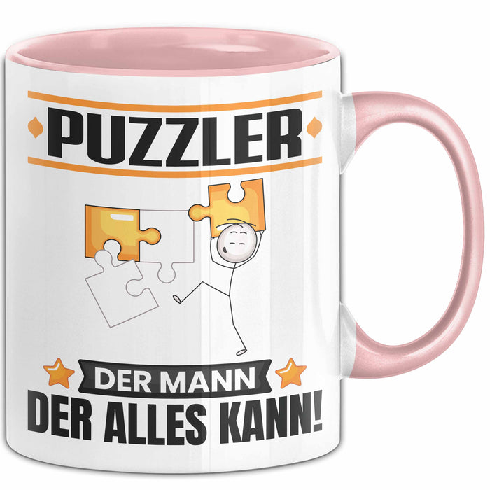 Puzzler Tasse Geschenk für Puzzler Der Mann Der Alles Kann Geschenkidee zum Geburtstag Rosa Trendation