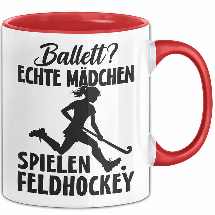 Feldhockey-Spielerin Tasse Geschenk Frauen Ballett Echte Mädchen Spielen Feldhockey Rot Trendation