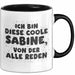 Sabine Tasse Ich Bin Diese Coole Sabine, Von Der Alle Reden Geschenk Schwarz Trendation
