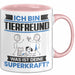 Tierfreund Tasse Geschenk für Tierfreund Geburtstag Lustiger Spruch Kaffee-Becher Was Ist Deine Superkraft Rosa Trendation