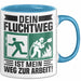 Feuerwehrmann Tasse Geschenk Dein Fluchtweg Ist Mein Weg Zur Arbeit Geschenkidee Becher Blau Trendation