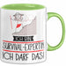 Geschenk für Survival-Expertin Tasse Lustige Geschenkidee Geburtstag Ich Bin Survival-Expertin Ich Darf Das Grün Trendation
