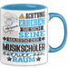 Musikschüler Geschenk Tasse Lustiger Spruch Erheben Sie Sich Der Musikschüler Betritt den Raum Blau Trendation