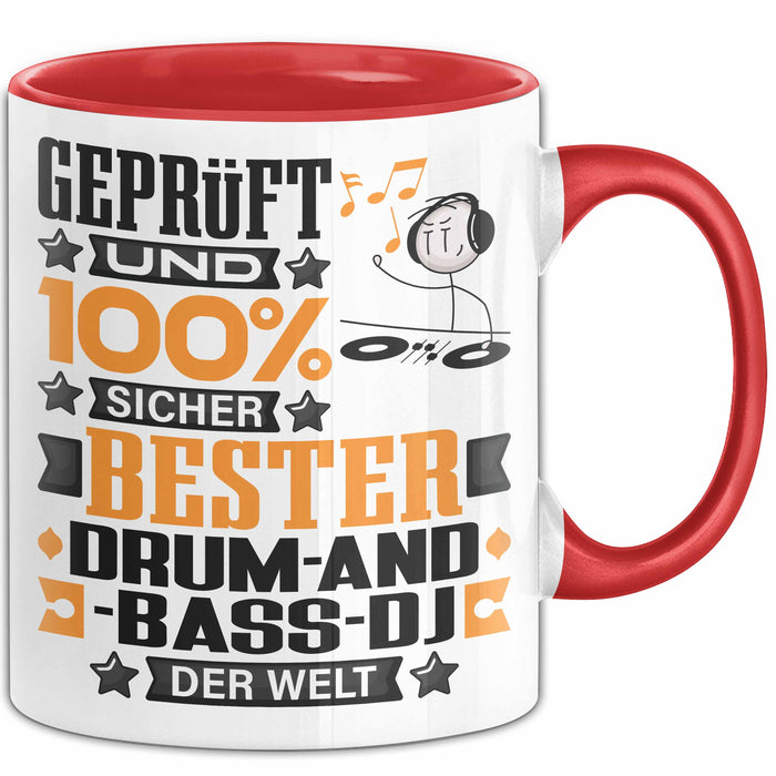 Drum-and-Bass-DJ Geschenk Lustiger Spruch für Drum-and-Bass-DJ Geschenkidee Bester Drum-and-Bass-DJ Der Welt Rot Trendation