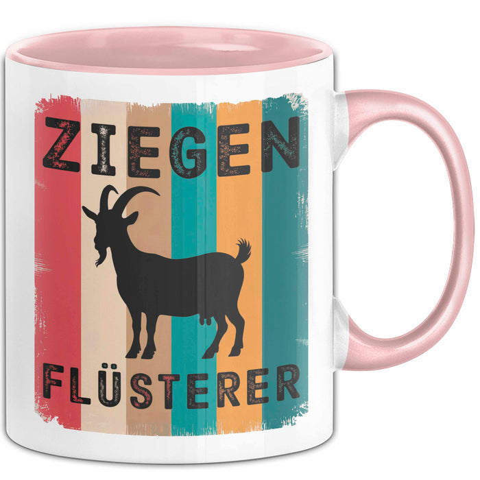 Ziegenbauer Ziegen Tier Tasse Geschenk Lustige Geschenkidee Spruch Ziegen Flüsterer Rosa Trendation