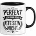 Ute Tasse Geschenk Perfekt Sein Kann Jeder Geschenkidee Geburtstag Schwarz Trendation