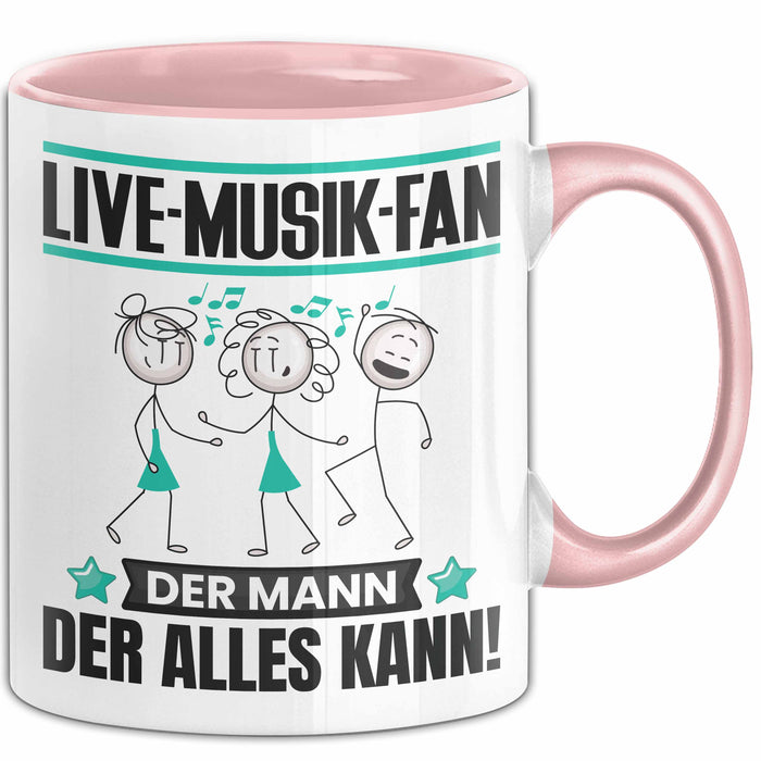 Live-Musik-Fan Tasse Geschenk für Live-Musik-Fan Der Mann Der Alles Kann Geschenkidee zum Geburtstag Rosa Trendation