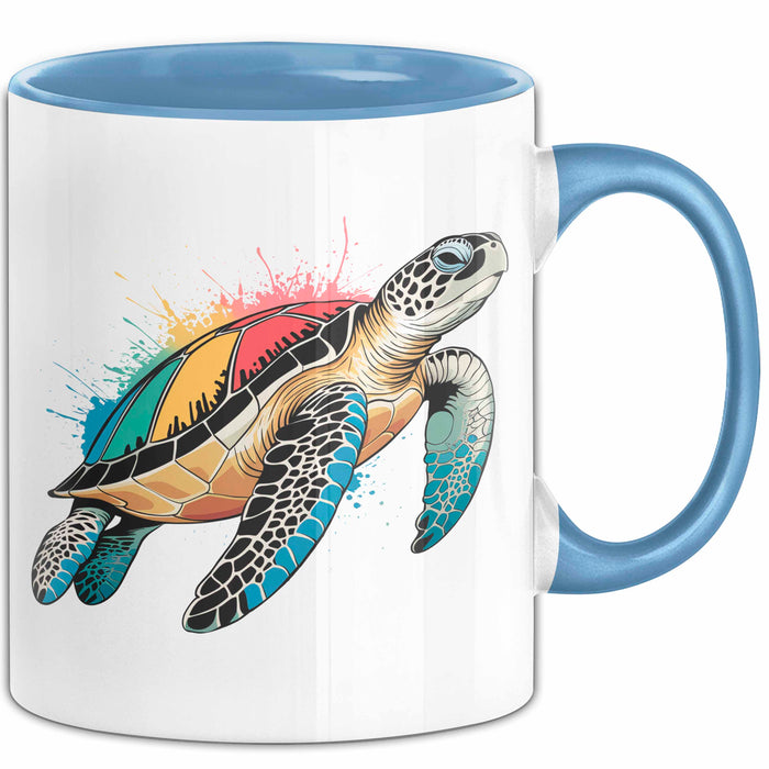 Schildkröte Tierliebhaber Tasse Geschenk Lustige Geschenkidee Spruch Blau Trendation