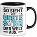 Bester Sohn Kinder Tasse Becher Geschenk Lustige Geschenkidee Spruch So Sieht Der Beste Sohn Der Welt Aus Trendation