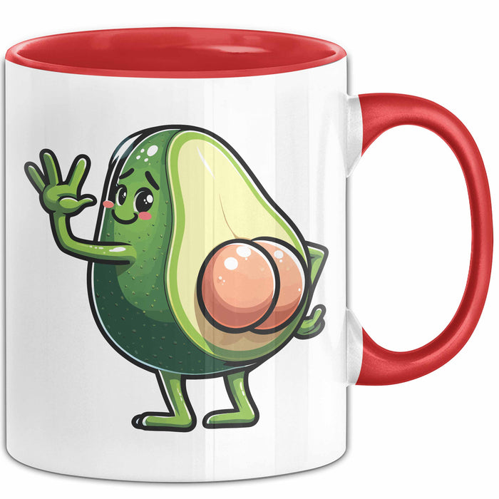Avocado-Liebhaber Tasse Geschenk Hintern Geschenkidee Rot Trendation