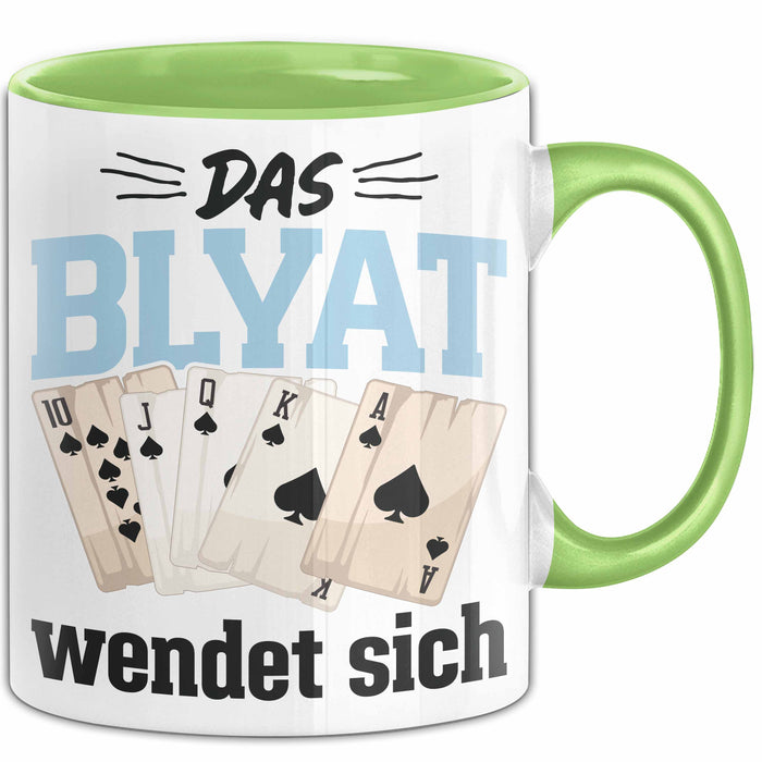 Poker Tasse Geschenk Das Blyat Wendet Sich Spruch Geschenkidee Grün Trendation