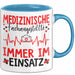 Medizinischer Assistent Arzt Tasse Geschenk Lustige Geschenkidee Spruch Medizinische Fachangestellte Immer Im Einsatz Blau Trendation