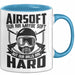 Softair Tasse Geschenk Airsoft Our Air Maybe Soft But Our Balls Are Hard Becher Blau Trendation