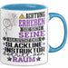 Slackline-Instruktor Geschenk Tasse Lustiger Spruch Erheben Sie Sich Der Slackline-Instruktor Betritt den Raum Blau Trendation