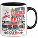 Motorradfahrer Geschenk Tasse Lustiger Spruch Erheben Sie Sich Der Motorradfahrer Betritt den Raum Schwarz Trendation