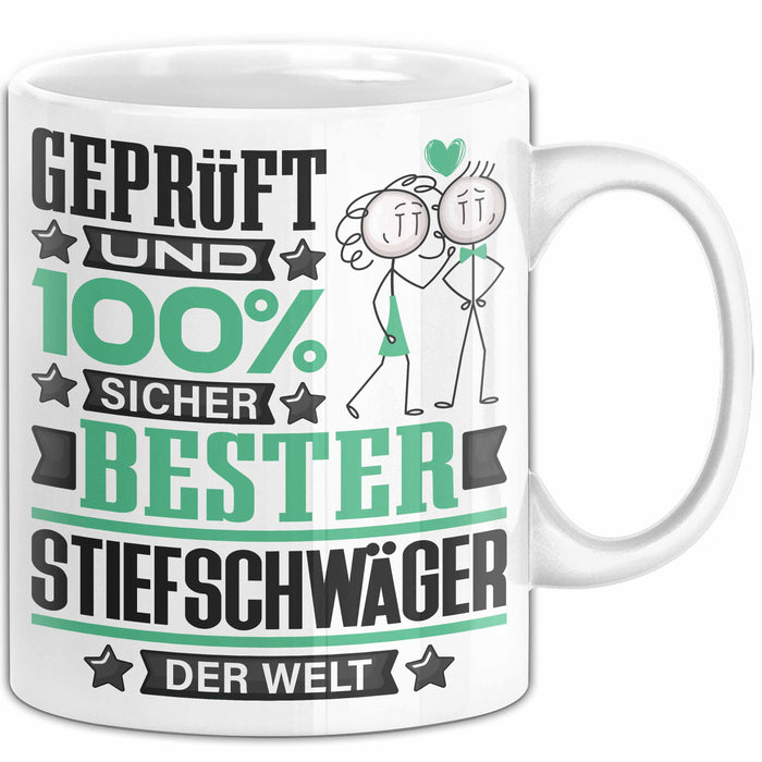 Stiefschwäger Geschenk Lustiger Spruch für Stiefschwäger Geschenkidee Bester Stiefschwäger Der Welt Weiß Trendation